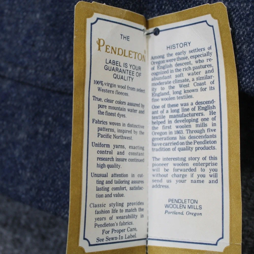 NWT Vintage Pendleton Wool Blazer Jacket Mens‎ Size 40 Blue Tweed Made in USA
